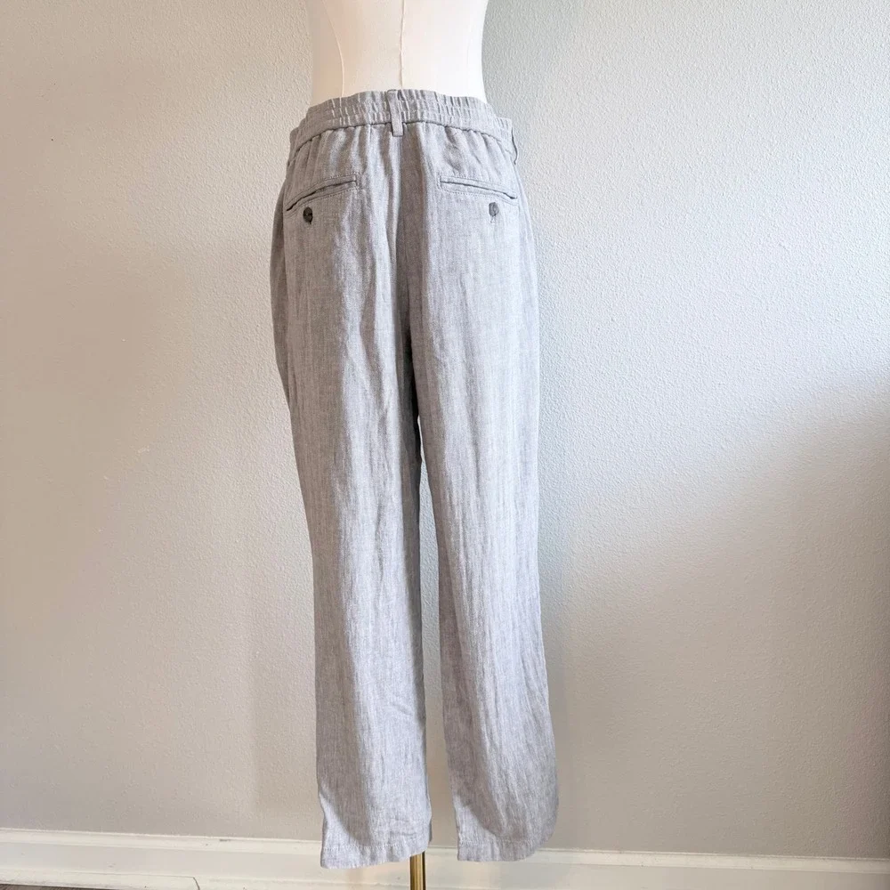 Banana Republic Mens Athletic Fit Linen Blend Pants Grey 32x30 Minimalist